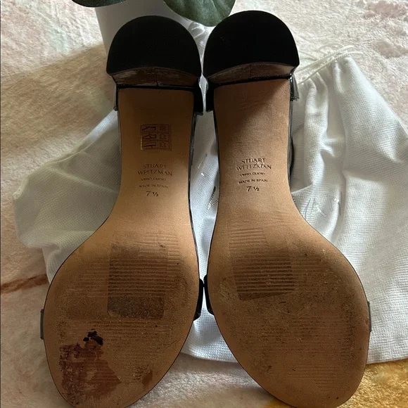 NWOT Stuart Weitzman Babette 85 Black Patent Leather Heels with dustbag - Picture 7 of 9